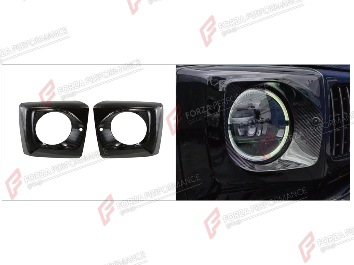 HEADLIGHT COVERS for MERCEDES-BENZ G-CLASS W465 G63 2025+ FORZA PERFORMANCE custom fit Shark Style

Set includes:
Headlight Covers

Material: Plastic

NOTE: Professional installation is required.