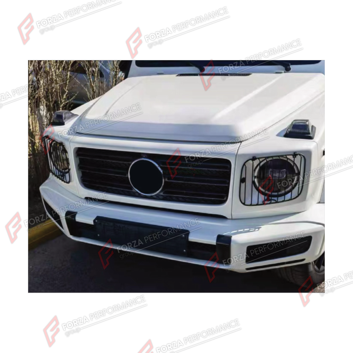 HEADLIGHT COVERS for MERCEDES-BENZ G-CLASS W465 G63 2025+

Set includes:
Headlight Covers

Material: Plastic

NOTE: Professional installation is required.