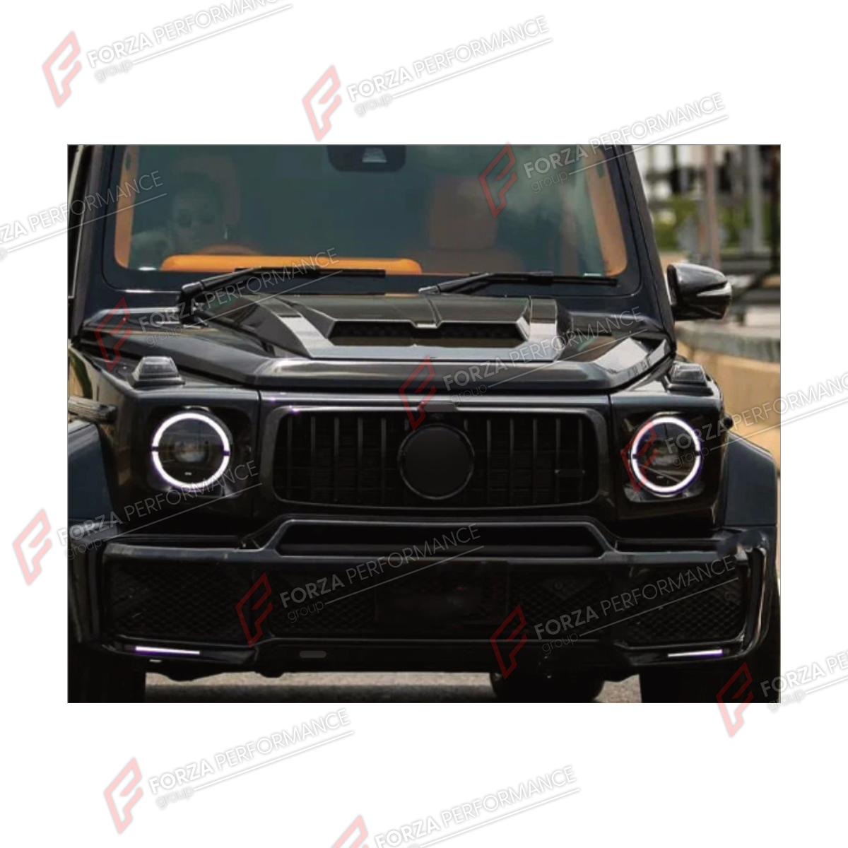 HEADLIGHTS for MERCEDES-BENZ G-CLASS W464 G63 G350 G350D G400D G500 G550 2019 - 2024 FORZA PERFORMANCE custom fit Hala Style

Set includes:
Headlights

Material: Plastic

NOTE: Professional installation is required.