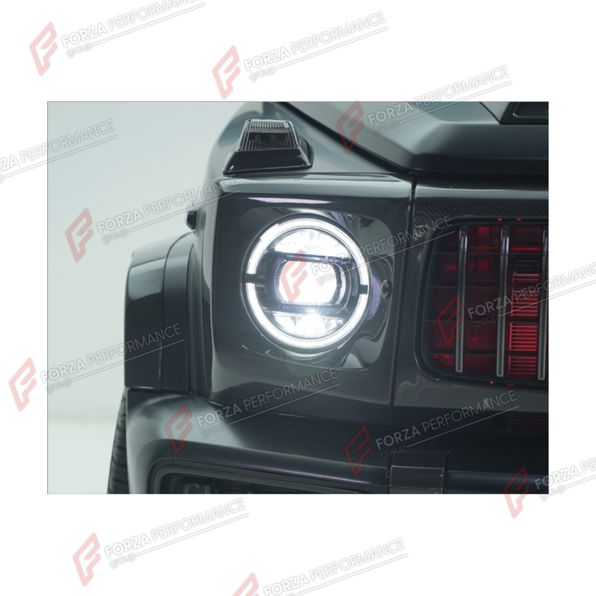 HEADLIGHTS for MERCEDES-BENZ G-CLASS W465 G63 G450D G500 G550 2025+ FORZA PERFORMANCE custom fit DarkNight

Set includes:
Headlights

Material: Plastic

NOTE: Professional installation is required.