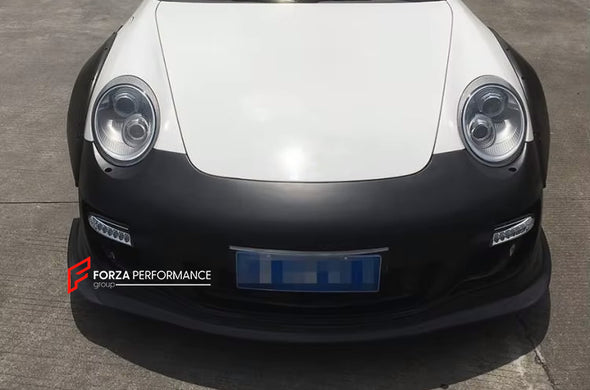 WIDE BODY KIT for PORSCHE 911 997.2 2008 - 2013

Set includes:

Front Lip
Front Bumper

Fender Flares
Side skirts
Rear Spoiler
Rear Bumper

Material: Fiberglass

NOTE: Professional installation is required