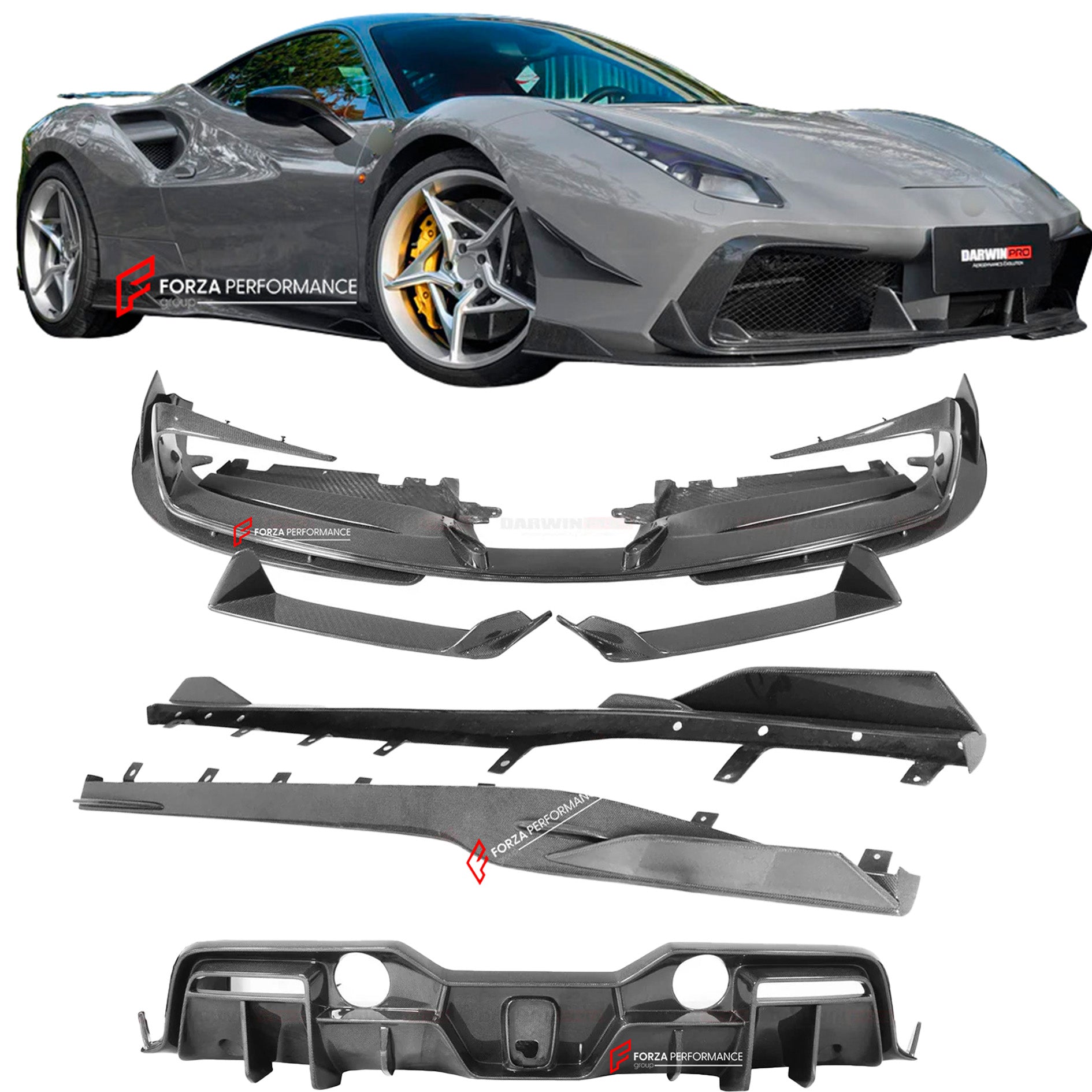 IMP PERFORMANCE CARBON WIDE BODY SOFT KIT for FERRARI 488 GTB SPIDER 2015&nbsp;- 2022

Set includes:

Front Lip
Front Bumper Canards
Side Skirts
Rear Wing Spoiler
Rear Diffuser


Material: Carbon

NOTE: Professional installation is required


Why “Contact Us for Pricing”?

We don’t display fixed prices because our goal is to offer you the most competitive deal possible. Product costs often decrease over time, and by requesting a quote, you’ll receive our most up-to-date price on market.

SECURED PAYMENT MET