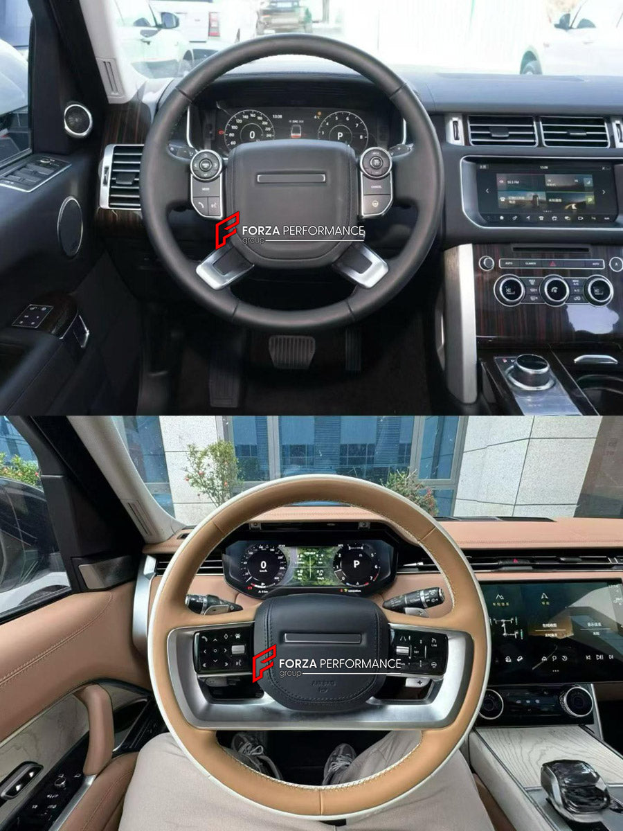 CONVERSION UPGRADE FACELIFT OLD TO NEW BODY KIT for Land Rover Range Rover L405 2012 - 2017 to L460 2021+
Set includes:

Central Storage Box
Central Control Panel Trim
Carbon Central Control Panel Trim
Inner Door Panel
Inner Door Panel Seat Adjust Switch Frame Trim
Dashboard Panel Cover
Steering Wheel
Material: Plastic

NOTE: Professional installation is required.