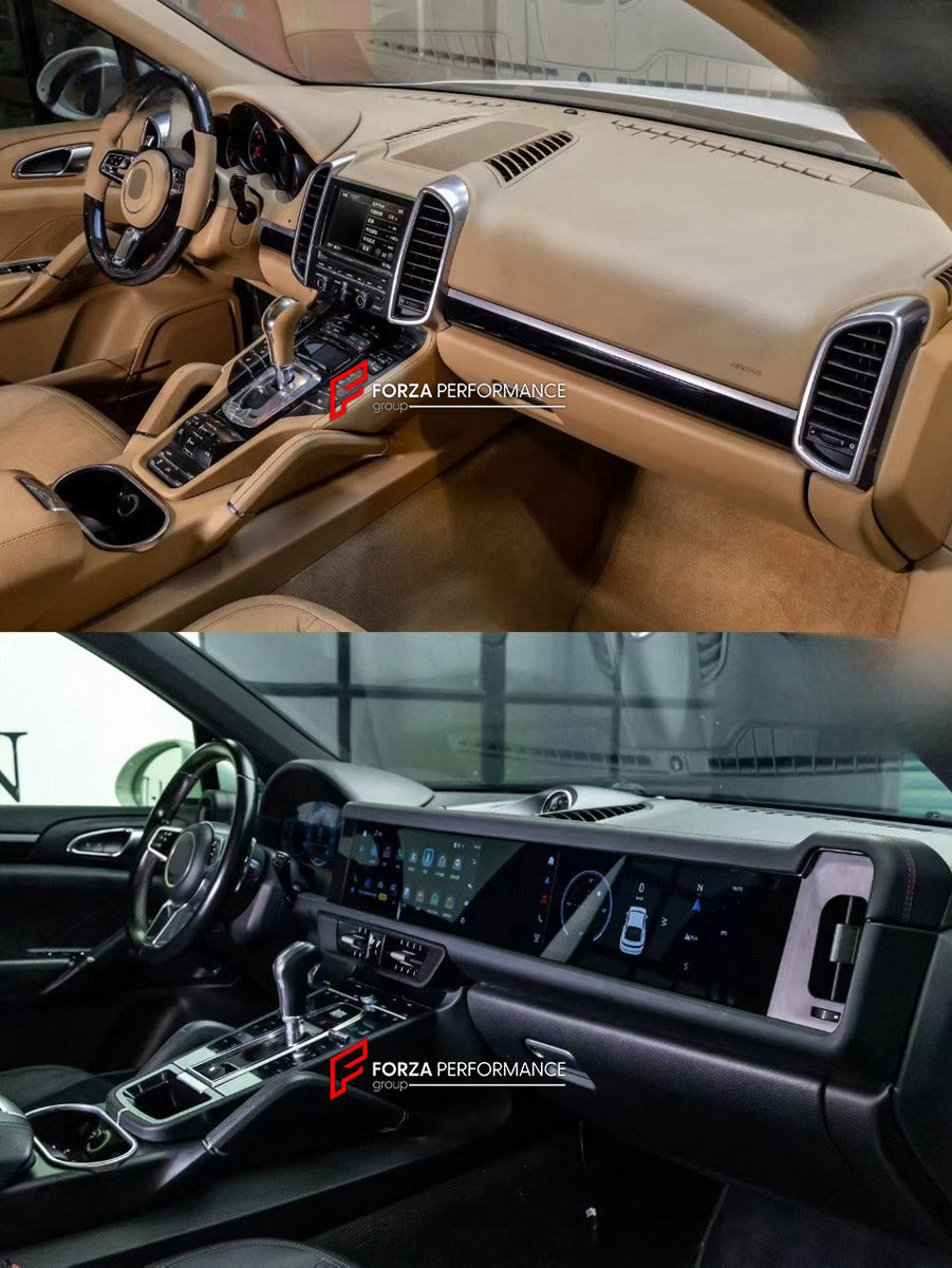 INTERIOR KIT for PORSCHE CAYENNE 958.1 958.2 E2 92A 2010 - 2018

Set includes:
Dashboard Instrument Cluster Trim
Central Control Panel Trim
Center Console Trim Cover
Dashboard Trim Kit
Dashboard Side Air Vents Covers

NOTE: Professional installation is required.