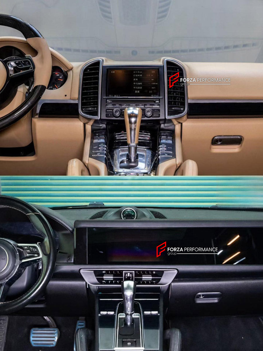 INTERIOR KIT for PORSCHE CAYENNE 958.1 958.2 E2 92A 2010 - 2018

Set includes:
Dashboard Instrument Cluster Trim
Central Control Panel Trim
Center Console Trim Cover
Dashboard Trim Kit
Dashboard Side Air Vents Covers

NOTE: Professional installation is required.