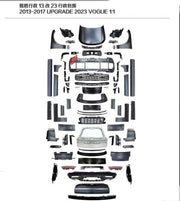CONVERSION FACELIFT BODY KIT for LAND ROVER RANGE ROVER L405 2013 - 2017 to RANGE ROVER L460 2023+  Set includes: Front Bumper Assembly with LED Lights Hood / Bonnet Headlights Tail Lights Exhaust Tips Front Grille Rear Trunk Rear Trunk Panels Rear Bumper Rear Diffuser