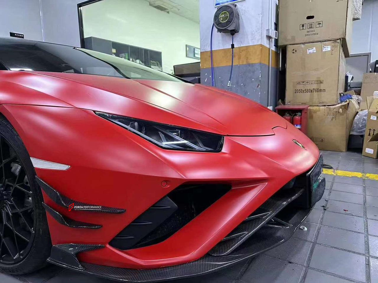 FORZA DRY CARBON FRONT BUMPER CANARDS FOR LAMBORGHINI HURACAN EVO RWD