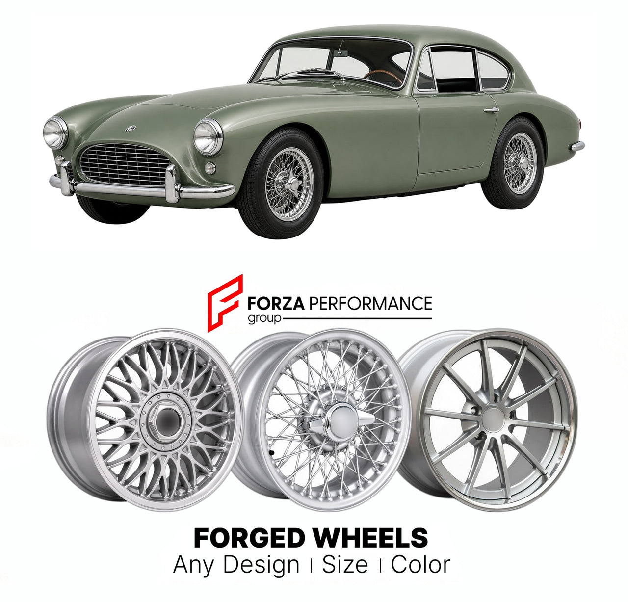 CUSTOM CLASSIC VINTAGE RESTOMOD RETRO OLD SCHOOL FORGED WHEELS RIMS for AC ACE-BRISTOL 1956 - 1963

Custom forged wheels for AC Ace-Bristol 1956 - 1963. Classic, vintage, restomod wheel designs made to order in custom sizes, offsets, colors and finishes.

We manufacture premium quality forged wheels rims for AC Ace-Bristol 1956 - 1963 in any design, size, color.

THIS WHEEL DESIGN CAN BE CUSTOM-MADE FOR YOUR CAR IN ANY SIZE AND COLOR OPTIONS
Available in monoblock, 2-piece, 3-piece, duoblock, beadlock
3D wh
