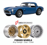 CUSTOM CLASSIC VINTAGE RESTOMOD RETRO OLD SCHOOL FORGED WHEELS RIMS for AC COBRA MK III 1965 - 1967

Custom forged wheels for AC Cobra MK III 1965 - 1967. Classic, vintage, restomod wheel designs made to order in custom sizes, offsets, colors and finishes.

We manufacture premium quality forged wheels rims for AC Cobra MK III 1965 - 1967 in any design, size, color.

THIS WHEEL DESIGN CAN BE CUSTOM-MADE FOR YOUR CAR IN ANY SIZE AND COLOR OPTIONS
Available in monoblock, 2-piece, 3-piece, duoblock, beadlock
3D