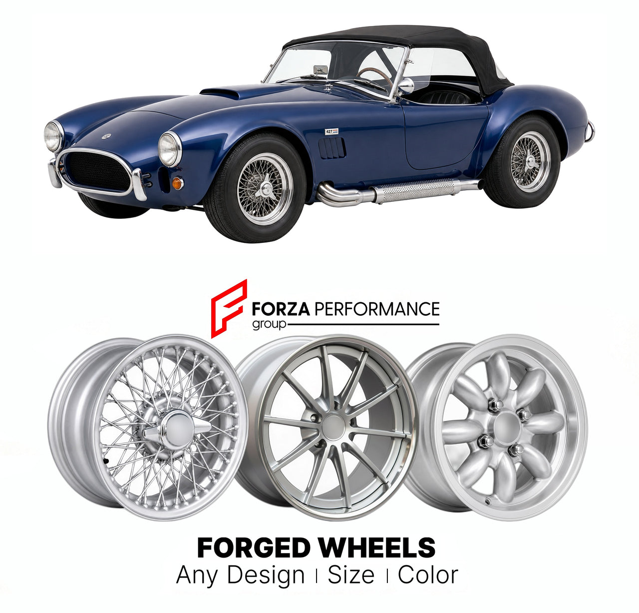CUSTOM CLASSIC VINTAGE RESTOMOD RETRO OLD SCHOOL FORGED WHEELS RIMS for AC COBRA MK IV 1982 - 1996

Custom forged wheels for AC Cobra MK IV 1982 - 1996. Classic, vintage, restomod wheel designs made to order in custom sizes, offsets, colors and finishes.

We manufacture premium quality forged wheels rims for AC Cobra MK IV 1982 - 1996 in any design, size, color.

THIS WHEEL DESIGN CAN BE CUSTOM-MADE FOR YOUR CAR IN ANY SIZE AND COLOR OPTIONS
Available in monoblock, 2-piece, 3-piece, duoblock, beadlock
3D wh