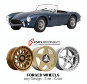 CUSTOM CLASSIC VINTAGE RESTOMOD RETRO OLD SCHOOL FORGED WHEELS RIMS for AC COBRA MK I 1962 - 1963

Custom forged wheels for AC Cobra MK I 1962 - 1963. Classic, vintage, restomod wheel designs made to order in custom sizes, offsets, colors and finishes.

We manufacture premium quality forged wheels rims for AC Cobra MK I 1962 - 1963 in any design, size, color.

THIS WHEEL DESIGN CAN BE CUSTOM-MADE FOR YOUR CAR IN ANY SIZE AND COLOR OPTIONS
Available in monoblock, 2-piece, 3-piece, duoblock, beadlock
3D wheel