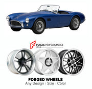 CUSTOM CLASSIC VINTAGE RESTOMOD RETRO OLD SCHOOL FORGED WHEELS RIMS for AC COBRA MK I MK II MK III 1962 - 1967

Custom forged wheels for AC Cobra MK I MK II MK III 1962 - 1967. Classic, vintage, restomod wheel designs made to order in custom sizes, offsets, colors and finishes.

We manufacture premium quality forged wheels rims for AC Cobra MK I MK II MK III 1962 - 1967 in any design, size, color.

THIS WHEEL DESIGN CAN BE CUSTOM-MADE FOR YOUR CAR IN ANY SIZE AND COLOR OPTIONS
Available in monoblock, 2-piec
