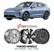 Custom forged wheels for AITO Seres Huawei M5 2022+. Made-to-order monoblock, 2-piece and 3-piece wheels in custom sizes, offsets, colors and finishes with guaranteed vehicle fitment.

We manufacture premium quality forged wheels rims for AITO Seres Huawei M5 2022+ in any design, size, color.

THIS WHEEL DESIGN CAN BE CUSTOM-MADE FOR YOUR CAR IN ANY SIZE AND COLOR OPTIONS
Available in monoblock, 2-piece, 3-piece, duoblock, beadlock
3D wheel renderings are provided according to the exact dimensions and speci