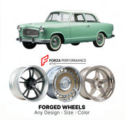 CUSTOM CLASSIC VINTAGE RESTOMOD RETRO OLD SCHOOL FORGED WHEELS RIMS for AMC RAMBLER AMERICAN 1958 - 1969
Custom forged wheels for classic American muscle cars. Ideal for restomod builds, vintage restorations, and show cars. Deep dish and retro styling available.

We manufacture premium quality forged wheels rims for AMC Rambler American 1958 - 1969 in any design, size, color.

THIS WHEEL DESIGN CAN BE CUSTOM-MADE FOR YOUR CAR IN ANY SIZE AND COLOR OPTIONS
Available in monoblock, 2-piece, 3-piece, duoblock, 