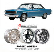 CUSTOM CLASSIC VINTAGE RESTOMOD RETRO OLD SCHOOL FORGED WHEELS RIMS for AMC ROGUE 1967 - 1968
Custom forged wheels for classic American muscle cars. Ideal for restomod builds, vintage restorations, and show cars. Deep dish and retro styling available.

We manufacture premium quality forged wheels rims for AMC Rogue 1967 - 1968 in any design, size, color.

THIS WHEEL DESIGN CAN BE CUSTOM-MADE FOR YOUR CAR IN ANY SIZE AND COLOR OPTIONS
Available in monoblock, 2-piece, 3-piece, duoblock, beadlock
3D wheel rend