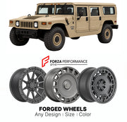 FORGED WHEELS RIMS for AM GENERAL HUMMER H1 10TH ANNIVERSARY EDITION CIVILIAN 1992 - 2006

Custom forged wheels for AM General Hummer H1 10th Anniversary Edition Civilian 1992 - 2006. Made-to-order monoblock, 2-piece and 3-piece rims in custom sizes, offsets, colors and finishes with guaranteed fitment.

We manufacture premium quality forged wheels rims for AM General Hummer H1 10th Anniversary Edition Civilian 1992 - 2006 in any design, size, color.

THIS WHEEL DESIGN CAN BE CUSTOM-MADE FOR YOUR CAR IN ANY