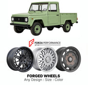 CUSTOM CLASSIC VINTAGE RESTOMOD RETRO OLD SCHOOL FORGED WHEELS RIMS for ARO 320 330 PICKUP 1975 - 2006

Custom forged wheels for ARO 320 330 Pickup 1975 - 2006. Classic, vintage, restomod wheel designs made to order in custom sizes, offsets, colors and finishes.

We manufacture premium quality forged wheels rims for ARO 320 330 Pickup 1975 - 2006 in any design, size, color.

THIS WHEEL DESIGN CAN BE CUSTOM-MADE FOR YOUR CAR IN ANY SIZE AND COLOR OPTIONS
Available in monoblock, 2-piece, 3-piece, duoblock, be