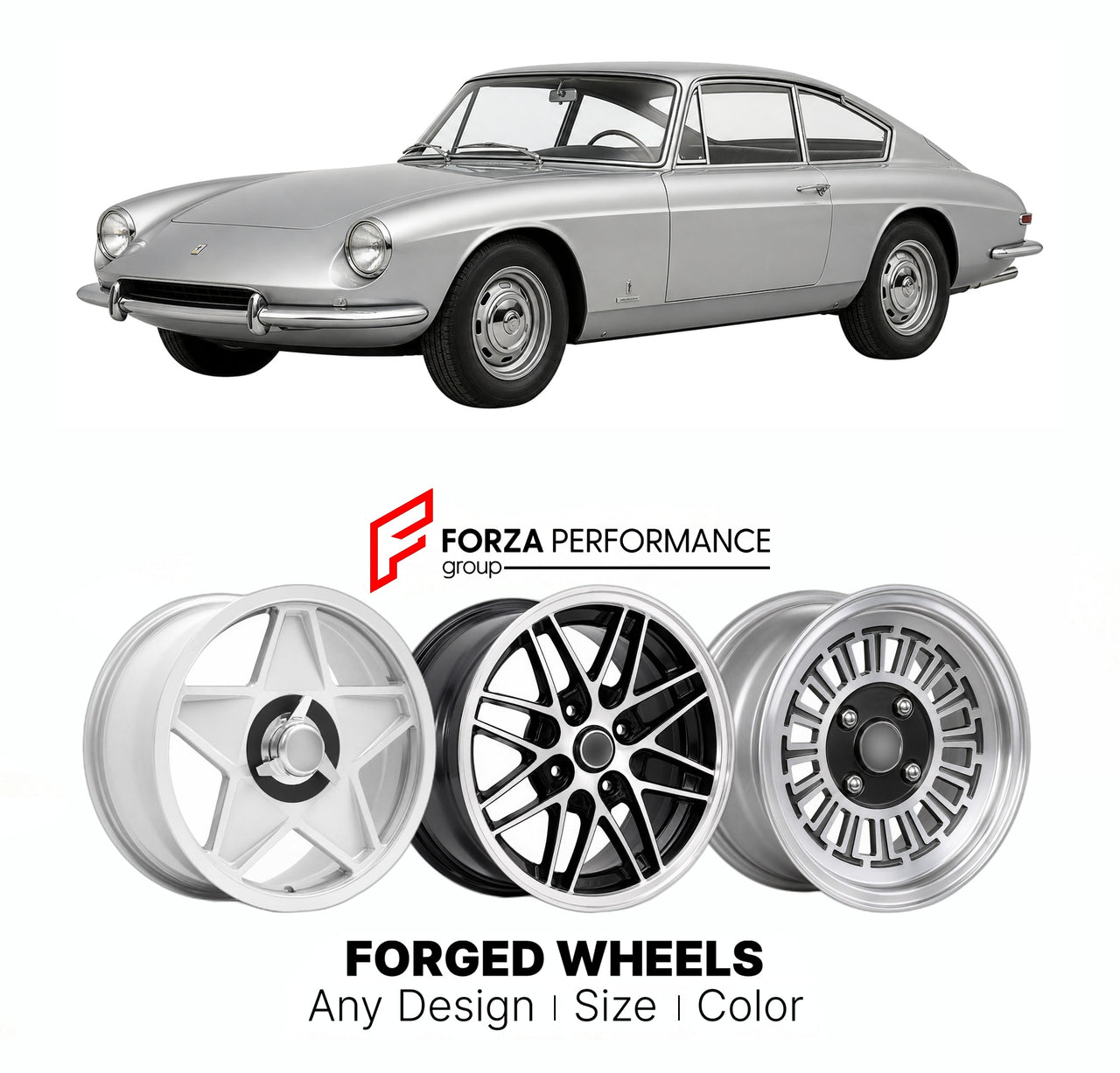 CUSTOM CLASSIC VINTAGE RESTOMOD RETRO OLD SCHOOL FORGED WHEELS RIMS for ASA 1000 GT 1962 - 1967

Custom forged wheels for ASA 1000 GT 1962 - 1967. Classic, vintage, restomod wheel designs made to order in custom sizes, offsets, colors and finishes.

We manufacture premium quality forged wheels rims for ASA 1000 GT 1962 - 1967 in any design, size, color.

THIS WHEEL DESIGN CAN BE CUSTOM-MADE FOR YOUR CAR IN ANY SIZE AND COLOR OPTIONS
Available in monoblock, 2-piece, 3-piece, duoblock, beadlock
3D wheel rende