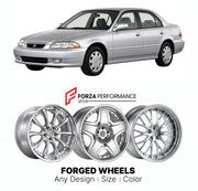 FORGED WHEELS RIMS for ACURA EL ES1 2001 - 2005

Custom forged wheels for Acura EL ES1 2001 - 2005. Made-to-order monoblock, 2-piece and 3-piece rims in custom sizes, offsets, colors and finishes with guaranteed fitment.

We manufacture premium quality forged wheels rims for Acura EL ES1 2001 - 2005 in any design, size, color.

JDM WHEEL DESIGNS: our Japanese collection for sedans and wagons includes designs inspired by Weds Kranze, Wald, Leon Hardiritt, Vossen, Kuhl Racing, Aimgain, Work Wheels, TRD, SSR, 