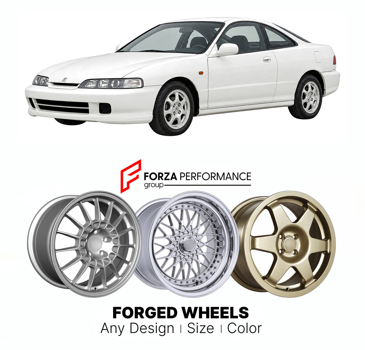 CUSTOM CLASSIC VINTAGE RESTOMOD RETRO OLD SCHOOL FORGED WHEELS RIMS for ACURA INTEGRA DC2 DB7 DB8 1994 - 2001

Custom forged wheels for Acura Integra DC2 DB7 DB8 1994 - 2001. Classic, vintage, restomod and retro JDM wheel designs made to order in custom sizes, offsets, colors and finishes with guaranteed fitment.

We manufacture premium quality forged wheels rims for Acura Integra DC2 DB7 DB8 1994 - 2001 in any design, size, color.

JDM WHEEL DESIGNS: our Japanese collection for sports cars and coupes inclu