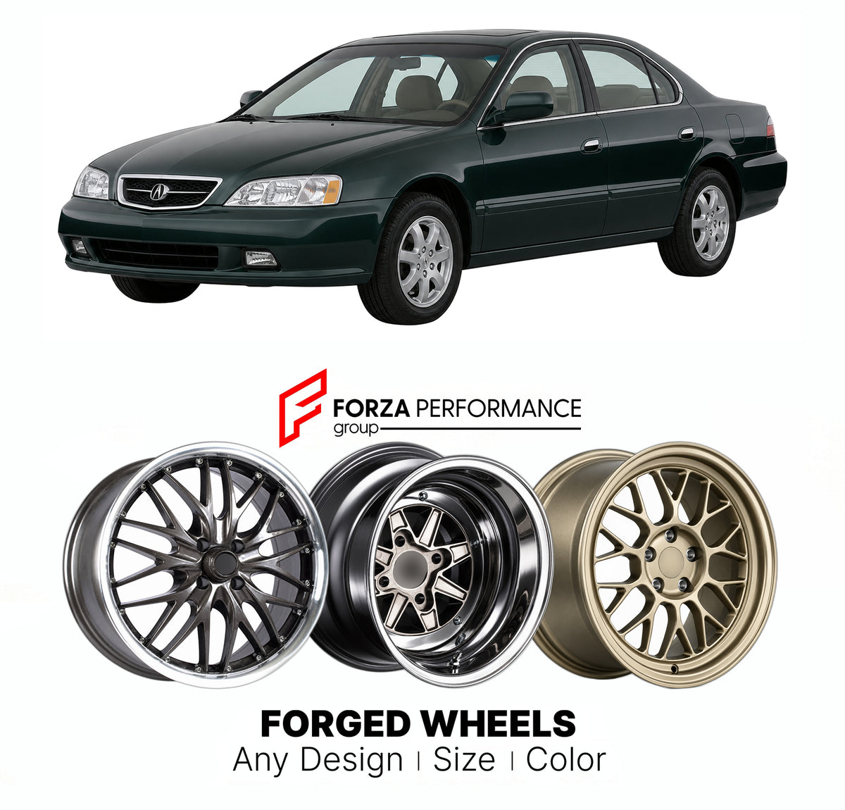 CUSTOM CLASSIC VINTAGE RESTOMOD RETRO OLD SCHOOL FORGED WHEELS RIMS for ACURA TL UA4 UA5 1999 - 2003

Custom forged wheels for Acura TL UA4 UA5 1999 - 2003. Classic, vintage, restomod and retro JDM wheel designs made to order in custom sizes, offsets, colors and finishes with guaranteed fitment.

We manufacture premium quality forged wheels rims for Acura TL UA4 UA5 1999 - 2003 in any design, size, color.

JDM WHEEL DESIGNS: our Japanese collection for sports cars and coupes includes designs inspired by Ray