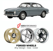 CUSTOM CLASSIC VINTAGE RESTOMOD RETRO OLD SCHOOL FORGED WHEELS RIMS for ALFA ROMEO 105 115 SERIES COUPE 1963 - 1977

Custom forged wheels for Alfa Romeo 105 115 Series Coupe 1963 - 1977. Classic, vintage, restomod wheel designs made to order in custom sizes, offsets, colors and finishes.

We manufacture premium quality forged wheels rims for Alfa Romeo 105 115 Series Coupe 1963 - 1977 in any design, size, color.

THIS WHEEL DESIGN CAN BE CUSTOM-MADE FOR YOUR CAR IN ANY SIZE AND COLOR OPTIONS
Available in mo