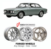 CUSTOM CLASSIC VINTAGE RESTOMOD RETRO OLD SCHOOL FORGED WHEELS RIMS for ALFA ROMEO 1750 2000 GTV 1967 - 1976

Custom forged wheels for Alfa Romeo 1750 2000 GTV 1967 - 1976. Classic, vintage, restomod wheel designs made to order in custom sizes, offsets, colors and finishes.

We manufacture premium quality forged wheels rims for Alfa Romeo 1750 2000 GTV 1967 - 1976 in any design, size, color.

THIS WHEEL DESIGN CAN BE CUSTOM-MADE FOR YOUR CAR IN ANY SIZE AND COLOR OPTIONS
Available in monoblock, 2-piece, 3-p