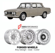 CUSTOM CLASSIC VINTAGE RESTOMOD RETRO OLD SCHOOL FORGED WHEELS RIMS for ALFA ROMEO 2000 BERLINA 1971 - 1977

Custom forged wheels for Alfa Romeo 2000 Berlina 1971 - 1977. Classic, vintage, restomod wheel designs made to order in custom sizes, offsets, colors and finishes.

We manufacture premium quality forged wheels rims for Alfa Romeo 2000 Berlina 1971 - 1977 in any design, size, color.

THIS WHEEL DESIGN CAN BE CUSTOM-MADE FOR YOUR CAR IN ANY SIZE AND COLOR OPTIONS
Available in monoblock, 2-piece, 3-piec