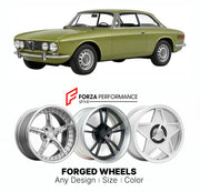 CUSTOM CLASSIC VINTAGE RESTOMOD RETRO OLD SCHOOL FORGED WHEELS RIMS for ALFA ROMEO 2000 GTV 105 SERIES 1971 - 1977

Custom forged wheels for Alfa Romeo 2000 GTV 105 Series 1971 - 1977. Classic, vintage, restomod wheel designs made to order in custom sizes, offsets, colors and finishes.

We manufacture premium quality forged wheels rims for Alfa Romeo 2000 GTV 105 Series 1971 - 1977 in any design, size, color.

THIS WHEEL DESIGN CAN BE CUSTOM-MADE FOR YOUR CAR IN ANY SIZE AND COLOR OPTIONS
Available in monob