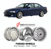 CUSTOM CLASSIC VINTAGE RESTOMOD RETRO OLD SCHOOL FORGED WHEELS RIMS for ALPINA B3 3.0 E36 1993 - 1995

Custom forged wheels for Alpina B3 3.0 E36 1993 - 1995. Classic, vintage, restomod wheel designs made to order in custom sizes, offsets, colors and finishes.

We manufacture premium quality forged wheels rims for Alpina B3 3.0 E36 1993 - 1995 in any design, size, color.

THIS WHEEL DESIGN CAN BE CUSTOM-MADE FOR YOUR CAR IN ANY SIZE AND COLOR OPTIONS
Available in monoblock, 2-piece, 3-piece, duoblock, beadl