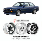 CUSTOM CLASSIC VINTAGE RESTOMOD RETRO OLD SCHOOL FORGED WHEELS RIMS for ALPINA C2 2.7 E30 1985 - 1987

Custom forged wheels for Alpina C2 2.7 E30 1985 - 1987. Classic, vintage, restomod wheel designs made to order in custom sizes, offsets, colors and finishes.

We manufacture premium quality forged wheels rims for Alpina C2 2.7 E30 1985 - 1987 in any design, size, color.

THIS WHEEL DESIGN CAN BE CUSTOM-MADE FOR YOUR CAR IN ANY SIZE AND COLOR OPTIONS
Available in monoblock, 2-piece, 3-piece, duoblock, beadl