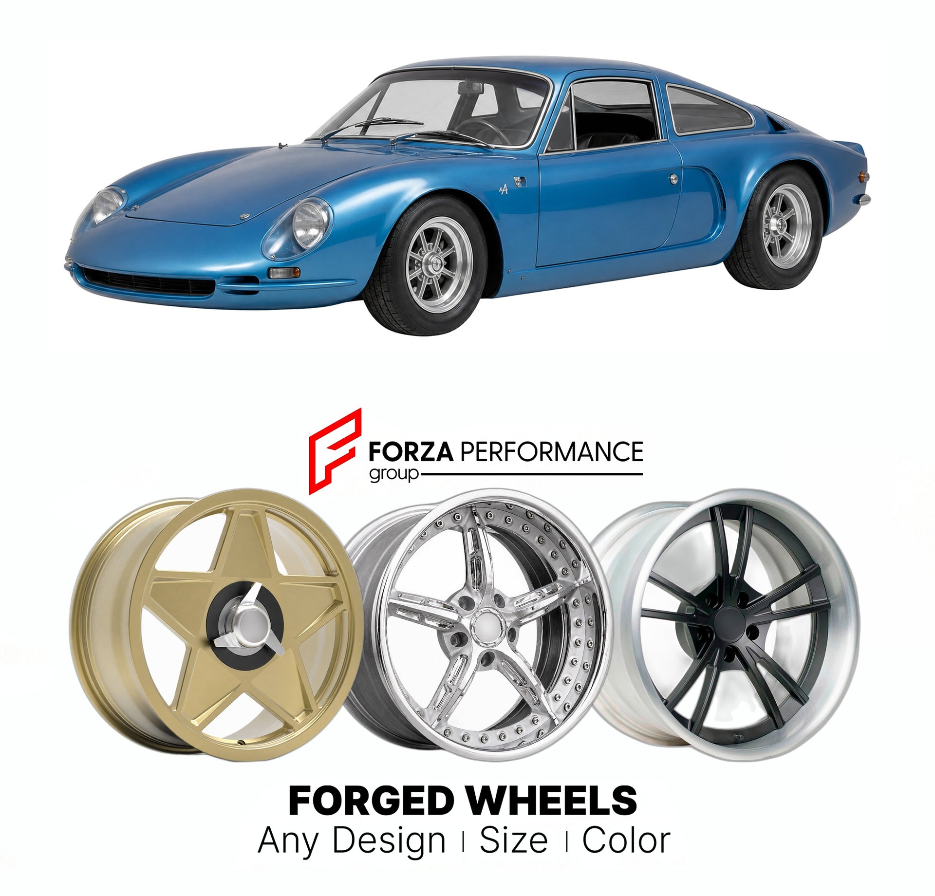 CUSTOM CLASSIC VINTAGE RESTOMOD RETRO OLD SCHOOL FORGED WHEELS RIMS for ALPINE A220 LE MANS 1968 - 1969

Custom forged wheels for Alpine A220 Le Mans 1968 - 1969. Classic, vintage, restomod wheel designs made to order in custom sizes, offsets, colors and finishes.

We manufacture premium quality forged wheels rims for Alpine A220 Le Mans 1968 - 1969 in any design, size, color.

THIS WHEEL DESIGN CAN BE CUSTOM-MADE FOR YOUR CAR IN ANY SIZE AND COLOR OPTIONS
Available in monoblock, 2-piece, 3-piece, duoblock,