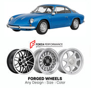 CUSTOM CLASSIC VINTAGE RESTOMOD RETRO OLD SCHOOL FORGED WHEELS RIMS for ALPINE RENAULT A110 BERLINETTE 1300 1965 - 1971

Custom forged wheels for Alpine Renault A110 Berlinette 1300 1965 - 1971. Classic, vintage, restomod wheel designs made to order in custom sizes, offsets, colors and finishes.

We manufacture premium quality forged wheels rims for Alpine Renault A110 Berlinette 1300 1965 - 1971 in any design, size, color.

THIS WHEEL DESIGN CAN BE CUSTOM-MADE FOR YOUR CAR IN ANY SIZE AND COLOR OPTIONS
Ava