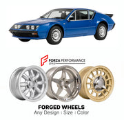 CUSTOM CLASSIC VINTAGE RESTOMOD RETRO OLD SCHOOL FORGED WHEELS RIMS for ALPINE RENAULT A310 V6 1976 - 1984

Custom forged wheels for Alpine Renault A310 V6 1976 - 1984. Classic, vintage, restomod wheel designs made to order in custom sizes, offsets, colors and finishes.

We manufacture premium quality forged wheels rims for Alpine Renault A310 V6 1976 - 1984 in any design, size, color.

THIS WHEEL DESIGN CAN BE CUSTOM-MADE FOR YOUR CAR IN ANY SIZE AND COLOR OPTIONS
Available in monoblock, 2-piece, 3-piece, 