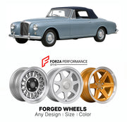 CUSTOM CLASSIC VINTAGE RESTOMOD RETRO OLD SCHOOL FORGED WHEELS RIMS for ALVIS TD21 DROPHEAD SERIES I II 1958 - 1963

Custom forged wheels for Alvis TD21 Drophead Series I II 1958 - 1963. Classic, vintage, restomod wheel designs made to order in custom sizes, offsets, colors and finishes.

We manufacture premium quality forged wheels rims for Alvis TD21 Drophead Series I II 1958 - 1963 in any design, size, color.

THIS WHEEL DESIGN CAN BE CUSTOM-MADE FOR YOUR CAR IN ANY SIZE AND COLOR OPTIONS
Available in mo
