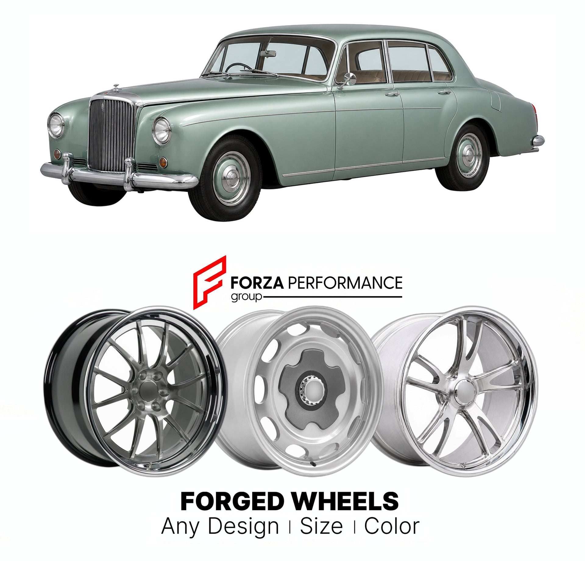 CUSTOM CLASSIC VINTAGE RESTOMOD RETRO OLD SCHOOL FORGED WHEELS RIMS for ALVIS TD21 SERIES I II 1958 - 1963

Custom forged wheels for Alvis TD21 Series I II 1958 - 1963. Classic, vintage, restomod wheel designs made to order in custom sizes, offsets, colors and finishes.

We manufacture premium quality forged wheels rims for Alvis TD21 Series I II 1958 - 1963 in any design, size, color.

THIS WHEEL DESIGN CAN BE CUSTOM-MADE FOR YOUR CAR IN ANY SIZE AND COLOR OPTIONS
Available in monoblock, 2-piece, 3-piece, 