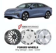 Custom forged wheels for Arcfox BAIC Alpha S 2021+. Made-to-order monoblock, 2-piece and 3-piece wheels in custom sizes, offsets, colors and finishes with guaranteed vehicle fitment.

We manufacture premium quality forged wheels rims for Arcfox BAIC Alpha S 2021+ in any design, size, color.

THIS WHEEL DESIGN CAN BE CUSTOM-MADE FOR YOUR CAR IN ANY SIZE AND COLOR OPTIONS
Available in monoblock, 2-piece, 3-piece, duoblock, beadlock
3D wheel renderings are provided according to the exact dimensions and specifi