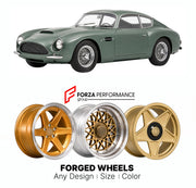CUSTOM CLASSIC VINTAGE RESTOMOD RETRO OLD SCHOOL FORGED WHEELS RIMS for ASTON MARTIN DB4 GT ZAGATO LIGHTWEIGHT 1960 - 1963

Custom forged wheels for Aston Martin DB4 GT Zagato Lightweight 1960 - 1963. Classic, vintage, restomod wheel designs made to order in custom sizes, offsets, colors and finishes.

We manufacture premium quality forged wheels rims for Aston Martin DB4 GT Zagato Lightweight 1960 - 1963 in any design, size, color.

THIS WHEEL DESIGN CAN BE CUSTOM-MADE FOR YOUR CAR IN ANY SIZE AND COLOR OP