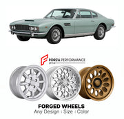 CUSTOM CLASSIC VINTAGE RESTOMOD RETRO OLD SCHOOL FORGED WHEELS RIMS for ASTON MARTIN DBS 1967 - 1972

Custom forged wheels for Aston Martin DBS 1967 - 1972. Classic, vintage, restomod wheel designs made to order in custom sizes, offsets, colors and finishes.

We manufacture premium quality forged wheels rims for Aston Martin DBS 1967 - 1972 in any design, size, color.

THIS WHEEL DESIGN CAN BE CUSTOM-MADE FOR YOUR CAR IN ANY SIZE AND COLOR OPTIONS
Available in monoblock, 2-piece, 3-piece, duoblock, beadlock