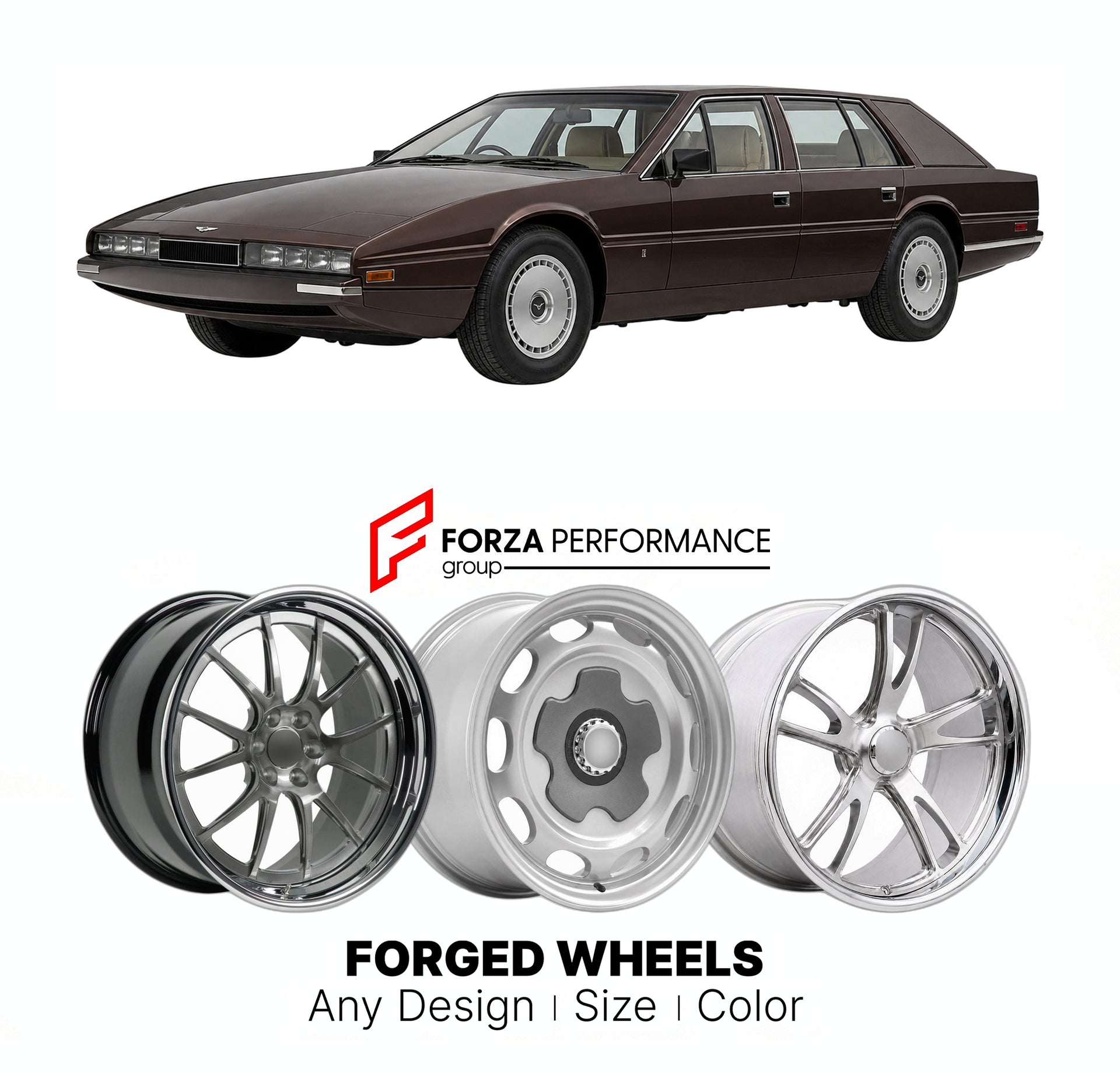 CUSTOM CLASSIC VINTAGE RESTOMOD RETRO OLD SCHOOL FORGED WHEELS RIMS for ASTON MARTIN LAGONDA SERIES 2 1976 - 1985

Custom forged wheels for Aston Martin Lagonda Series 2 1976 - 1985. Classic, vintage, restomod wheel designs made to order in custom sizes, offsets, colors and finishes.

We manufacture premium quality forged wheels rims for Aston Martin Lagonda Series 2 1976 - 1985 in any design, size, color.

THIS WHEEL DESIGN CAN BE CUSTOM-MADE FOR YOUR CAR IN ANY SIZE AND COLOR OPTIONS
Available in monobloc