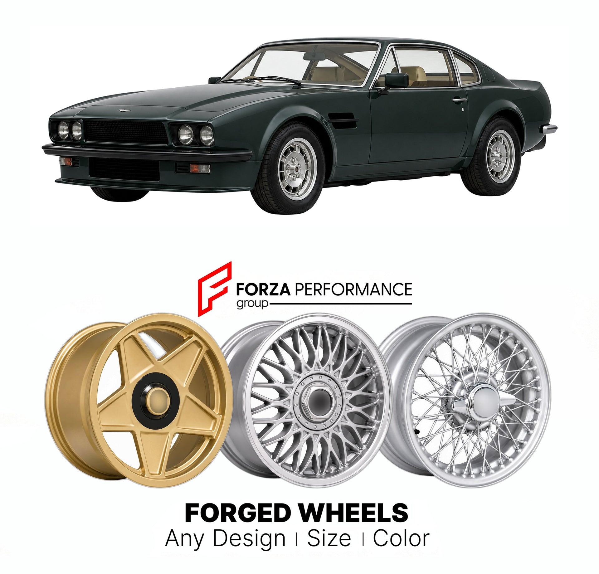 CUSTOM CLASSIC VINTAGE RESTOMOD RETRO OLD SCHOOL FORGED WHEELS RIMS for ASTON MARTIN V8 VANTAGE OSCAR INDIA X-PACK 1977 - 1989

Custom forged wheels for Aston Martin V8 Vantage Oscar India X-Pack 1977 - 1989. Classic, vintage, restomod wheel designs made to order in custom sizes, offsets, colors and finishes.

We manufacture premium quality forged wheels rims for Aston Martin V8 Vantage Oscar India X-Pack 1977 - 1989 in any design, size, color.

THIS WHEEL DESIGN CAN BE CUSTOM-MADE FOR YOUR CAR IN ANY SIZE 