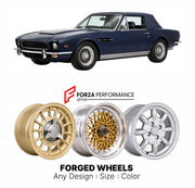 CUSTOM CLASSIC VINTAGE RESTOMOD RETRO OLD SCHOOL FORGED WHEELS RIMS for ASTON MARTIN V8 VOLANTE 1978 - 1989

Custom forged wheels for Aston Martin V8 Volante 1978 - 1989. Classic, vintage, restomod wheel designs made to order in custom sizes, offsets, colors and finishes.

We manufacture premium quality forged wheels rims for Aston Martin V8 Volante 1978 - 1989 in any design, size, color.

THIS WHEEL DESIGN CAN BE CUSTOM-MADE FOR YOUR CAR IN ANY SIZE AND COLOR OPTIONS
Available in monoblock, 2-piece, 3-piec