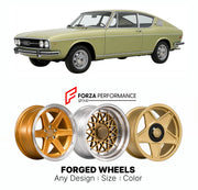 CUSTOM CLASSIC VINTAGE RESTOMOD RETRO OLD SCHOOL FORGED WHEELS RIMS for AUDI 100 200 A6 COUPE S C1 1970 - 1976

Custom forged wheels for Audi 100 200 A6 Coupe S C1 1970 - 1976. Classic, vintage, restomod wheel designs made to order in custom sizes, offsets, colors and finishes.

We manufacture premium quality forged wheels rims for Audi 100 200 A6 Coupe S C1 1970 - 1976 in any design, size, color.

THIS WHEEL DESIGN CAN BE CUSTOM-MADE FOR YOUR CAR IN ANY SIZE AND COLOR OPTIONS
Available in monoblock, 2-piec
