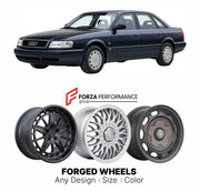 CUSTOM CLASSIC VINTAGE RESTOMOD RETRO OLD SCHOOL FORGED WHEELS RIMS for AUDI 100 200 A6 C4 1990 - 1994

Custom forged wheels for Audi 100 200 A6 C4 1990 - 1994. Classic, vintage, restomod wheel designs made to order in custom sizes, offsets, colors and finishes.

We manufacture premium quality forged wheels rims for Audi 100 200 A6 C4 1990 - 1994 in any design, size, color.

THIS WHEEL DESIGN CAN BE CUSTOM-MADE FOR YOUR CAR IN ANY SIZE AND COLOR OPTIONS
Available in monoblock, 2-piece, 3-piece, duoblock, be