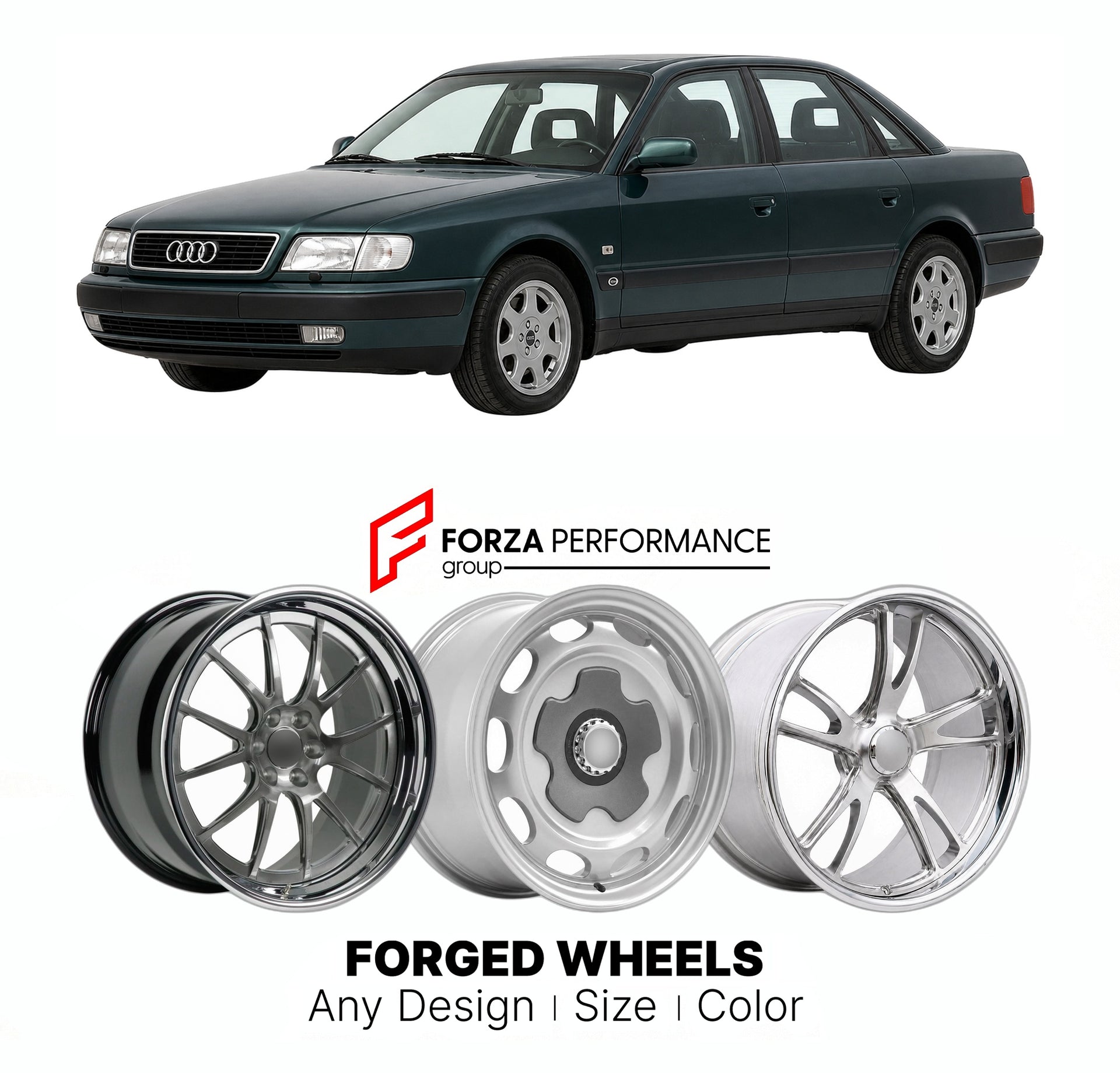 CUSTOM CLASSIC VINTAGE RESTOMOD RETRO OLD SCHOOL FORGED WHEELS RIMS for AUDI 100 A6 C4 1991 - 1997

Custom forged wheels for Audi 100 A6 C4 1991 - 1997. Classic, vintage, restomod wheel designs made to order in custom sizes, offsets, colors and finishes.

We manufacture premium quality forged wheels rims for Audi 100 A6 C4 1991 - 1997 in any design, size, color.

THIS WHEEL DESIGN CAN BE CUSTOM-MADE FOR YOUR CAR IN ANY SIZE AND COLOR OPTIONS
Available in monoblock, 2-piece, 3-piece, duoblock, beadlock
3D wh