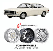 CUSTOM CLASSIC VINTAGE RESTOMOD RETRO OLD SCHOOL FORGED WHEELS RIMS for AUDI 100 C1 1968 - 1976

Custom forged wheels for Audi 100 C1 1968 - 1976. Classic, vintage, restomod wheel designs made to order in custom sizes, offsets, colors and finishes.

We manufacture premium quality forged wheels rims for Audi 100 C1 1968 - 1976 in any design, size, color.

THIS WHEEL DESIGN CAN BE CUSTOM-MADE FOR YOUR CAR IN ANY SIZE AND COLOR OPTIONS
Available in monoblock, 2-piece, 3-piece, duoblock, beadlock
3D wheel rende