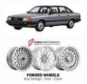 CUSTOM CLASSIC VINTAGE RESTOMOD RETRO OLD SCHOOL FORGED WHEELS RIMS for AUDI 100 C3 1982 - 1991

Custom forged wheels for Audi 100 C3 1982 - 1991. Classic, vintage, restomod wheel designs made to order in custom sizes, offsets, colors and finishes.

We manufacture premium quality forged wheels rims for Audi 100 C3 1982 - 1991 in any design, size, color.

THIS WHEEL DESIGN CAN BE CUSTOM-MADE FOR YOUR CAR IN ANY SIZE AND COLOR OPTIONS
Available in monoblock, 2-piece, 3-piece, duoblock, beadlock
3D wheel rende