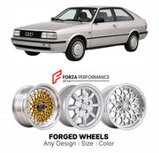 CUSTOM CLASSIC VINTAGE RESTOMOD RETRO OLD SCHOOL FORGED WHEELS RIMS for AUDI 80 90 COUPE B3 1988 - 1996

Custom forged wheels for Audi 80 90 Coupe B3 1988 - 1996. Classic, vintage, restomod wheel designs made to order in custom sizes, offsets, colors and finishes.

We manufacture premium quality forged wheels rims for Audi 80 90 Coupe B3 1988 - 1996 in any design, size, color.

THIS WHEEL DESIGN CAN BE CUSTOM-MADE FOR YOUR CAR IN ANY SIZE AND COLOR OPTIONS
Available in monoblock, 2-piece, 3-piece, duoblock,