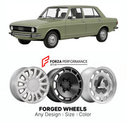 CUSTOM CLASSIC VINTAGE RESTOMOD RETRO OLD SCHOOL FORGED WHEELS RIMS for AUDI 80 B1 1972 - 1978

Custom forged wheels for Audi 80 B1 1972 - 1978. Classic, vintage, restomod wheel designs made to order in custom sizes, offsets, colors and finishes.

We manufacture premium quality forged wheels rims for Audi 80 B1 1972 - 1978 in any design, size, color.

THIS WHEEL DESIGN CAN BE CUSTOM-MADE FOR YOUR CAR IN ANY SIZE AND COLOR OPTIONS
Available in monoblock, 2-piece, 3-piece, duoblock, beadlock
3D wheel renderin