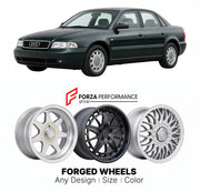 CUSTOM CLASSIC VINTAGE RESTOMOD RETRO OLD SCHOOL FORGED WHEELS RIMS for AUDI A4 B5 1994 - 2001

Custom forged wheels for Audi A4 B5 1994 - 2001. Classic, vintage, restomod wheel designs made to order in custom sizes, offsets, colors and finishes.

We manufacture premium quality forged wheels rims for Audi A4 B5 1994 - 2001 in any design, size, color.

THIS WHEEL DESIGN CAN BE CUSTOM-MADE FOR YOUR CAR IN ANY SIZE AND COLOR OPTIONS
Available in monoblock, 2-piece, 3-piece, duoblock, beadlock
3D wheel renderin